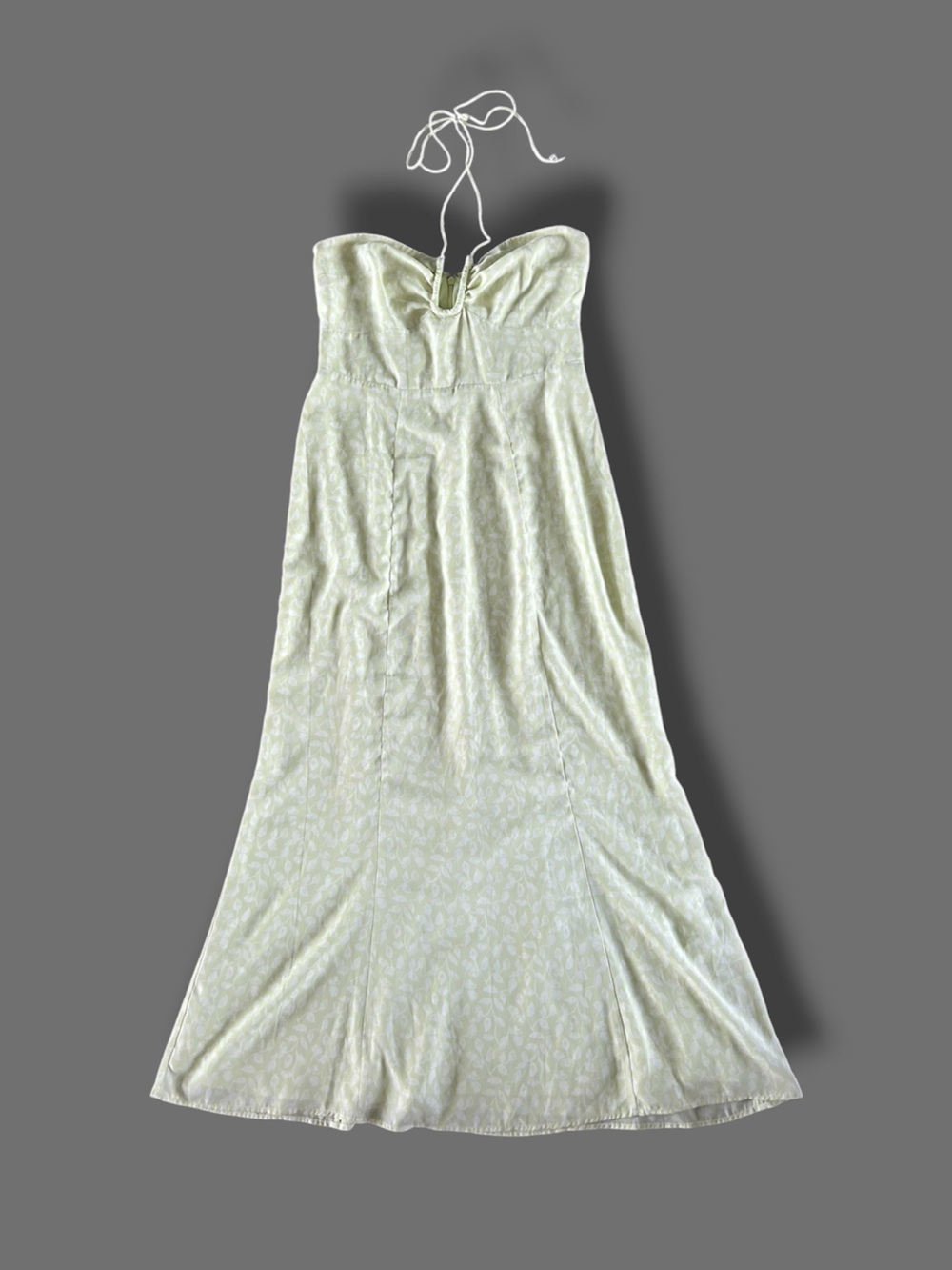 [Abercrombie & Fitch] Light Green Leaf Print Halter Dress